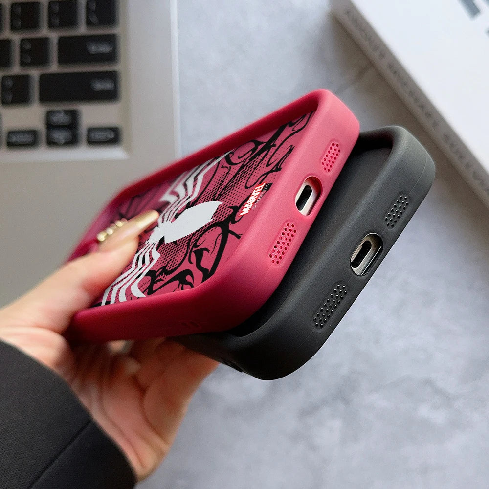 Case iPhone Venom e Spider-Man Silicone em TPU com Proteção de Lente