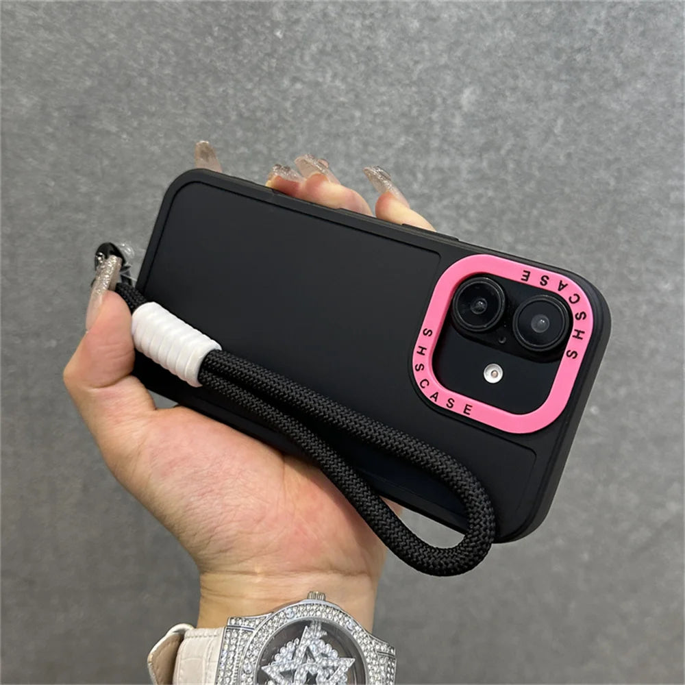 Case iPhone Bicolor com Alça e Proteção de Lente