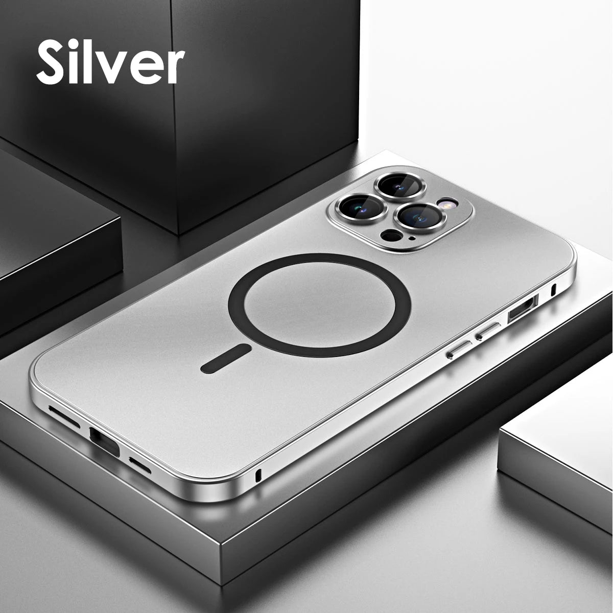 Case iPhone Metalizado com Proteção de Lente e MagSafe