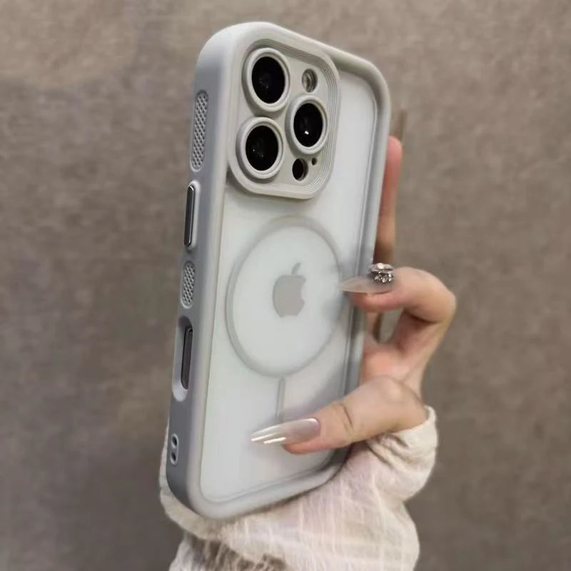 Case iPhone Transparente Fosca Anti-Impacto com MagSafe