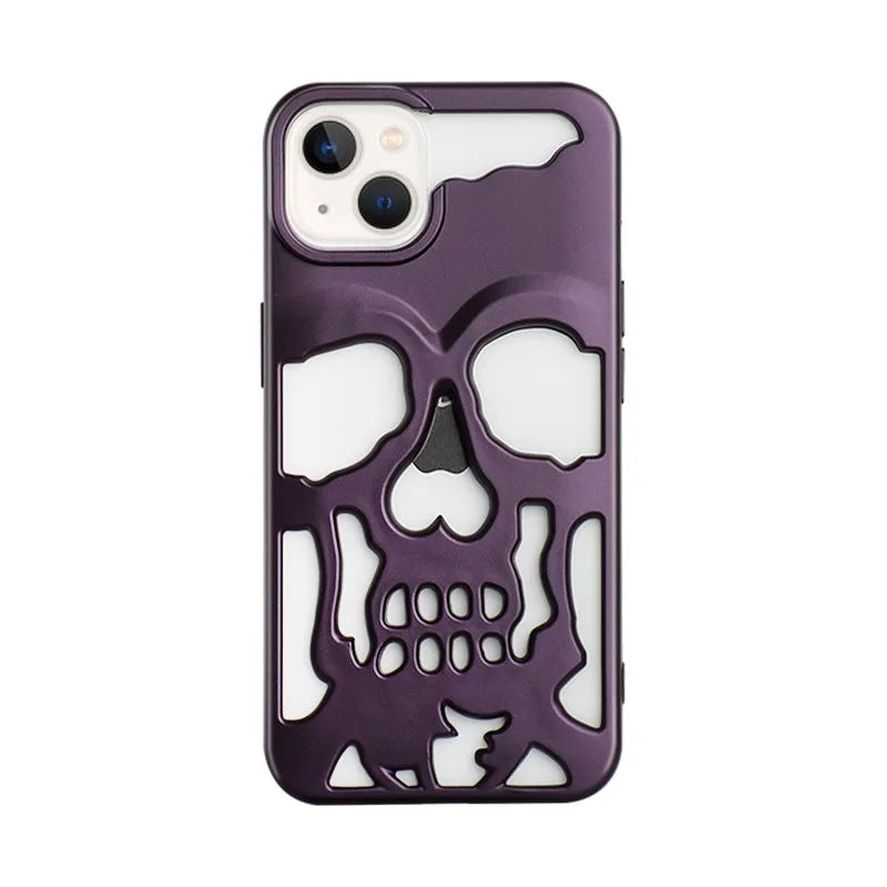Case iPhone Caveira Vazada Metalizada