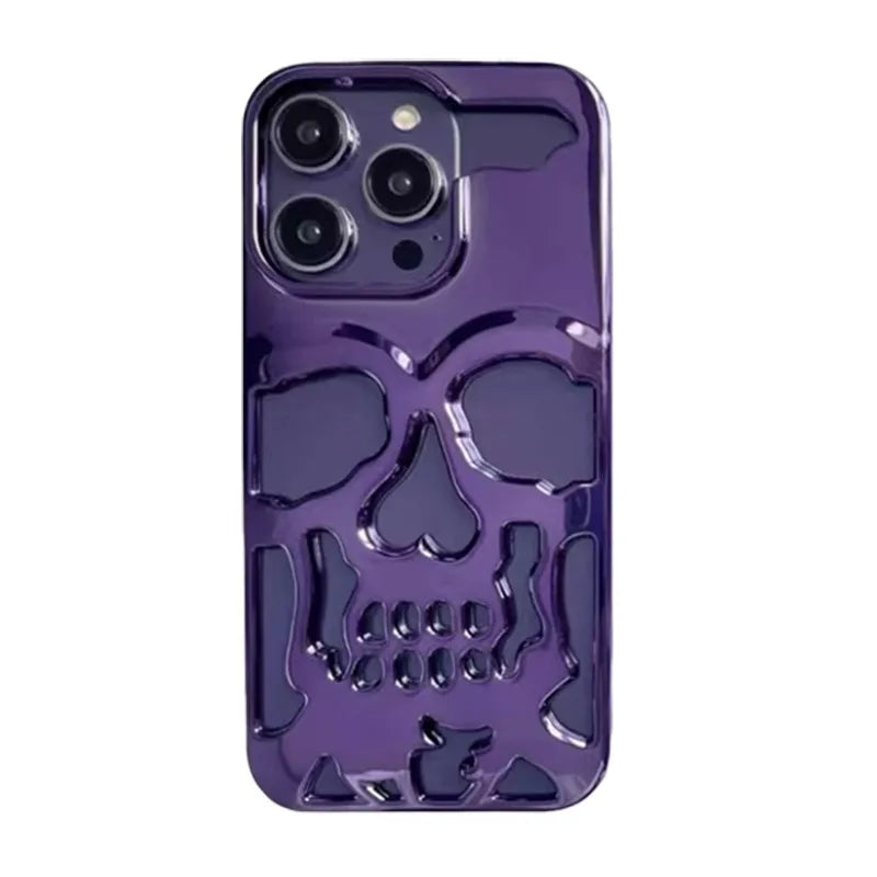 Case iPhone Caveira Vazada Metalizada