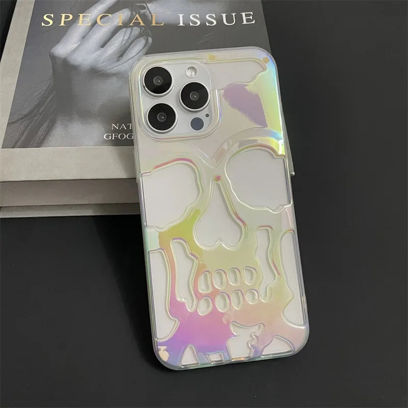 Case iPhone Caveira Vazada Metalizada