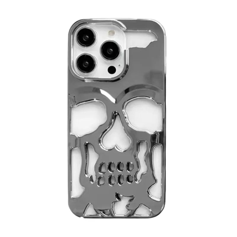 Case iPhone Caveira Vazada Metalizada