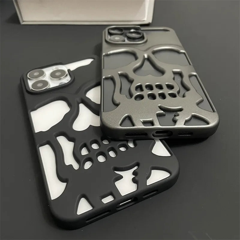 Case iPhone Caveira Vazada Metalizada