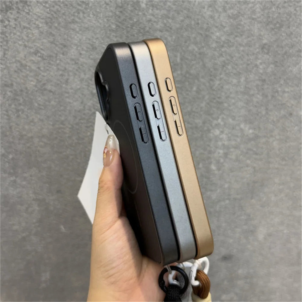 Casa iPhone Kevlar Luxo com MagSafe e Alça