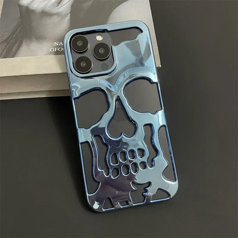 Case iPhone Caveira Vazada Metalizada