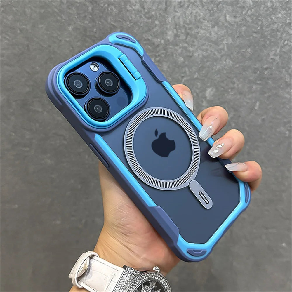Case iPhone Bicolor com Proteção de Lente e MagSafe