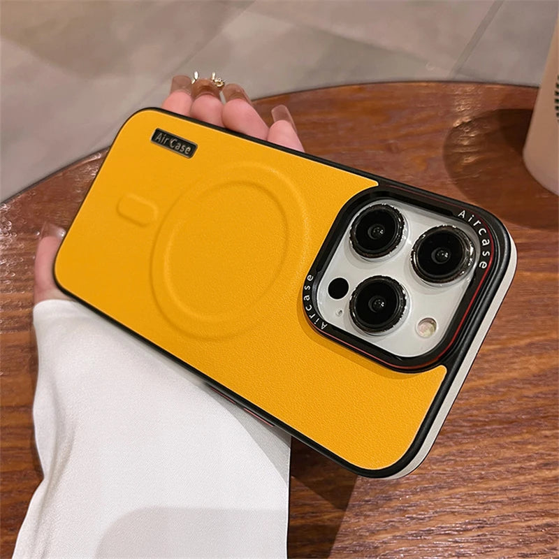 Case iPhone Luxo de Couro Fosco com MagSafe