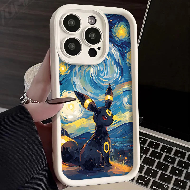 Case iPhone Pokémon Pintura a Óleo em Silicone Anti-Impacto