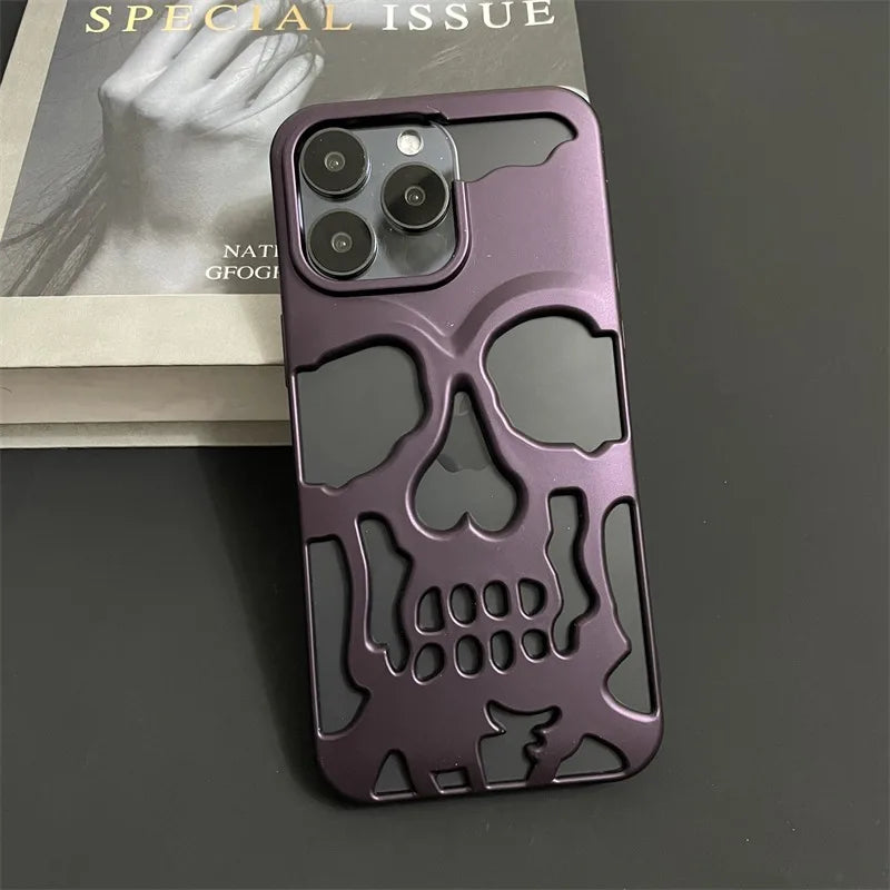 Case iPhone Caveira Vazada Metalizada