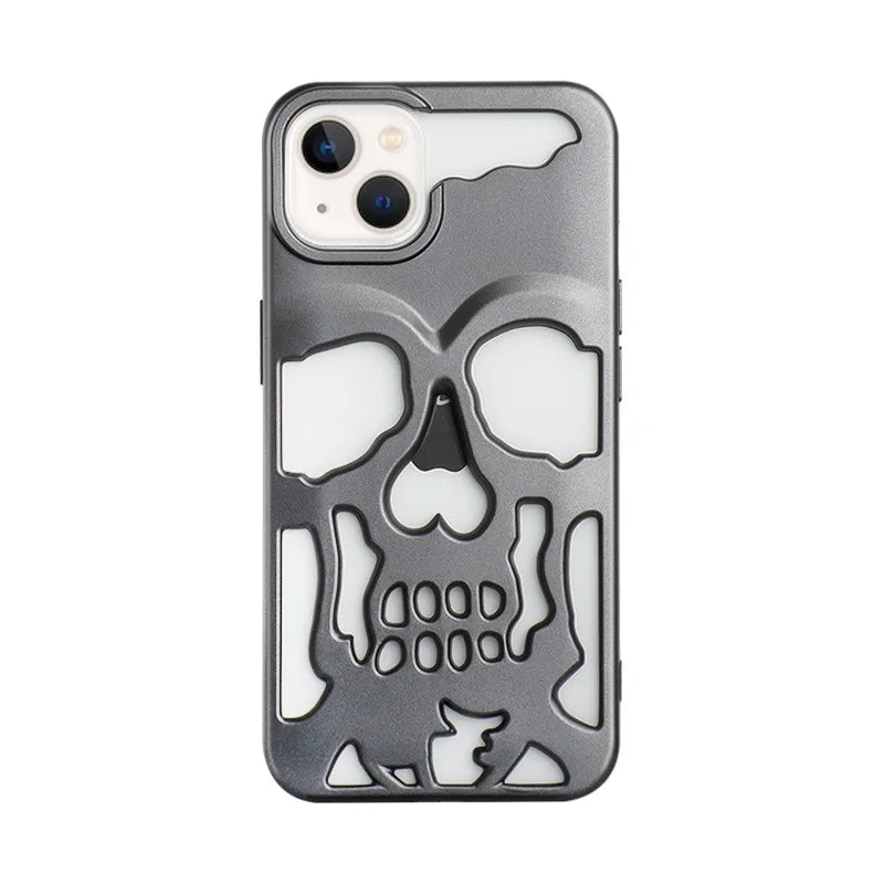 Case iPhone Caveira Vazada Metalizada