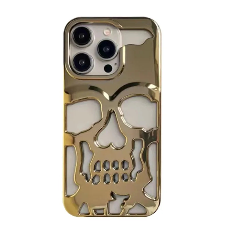 Case iPhone Caveira Vazada Metalizada