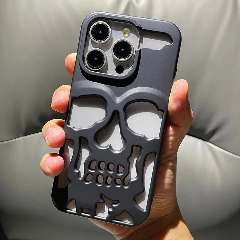 Case iPhone Caveira Vazada Metalizada