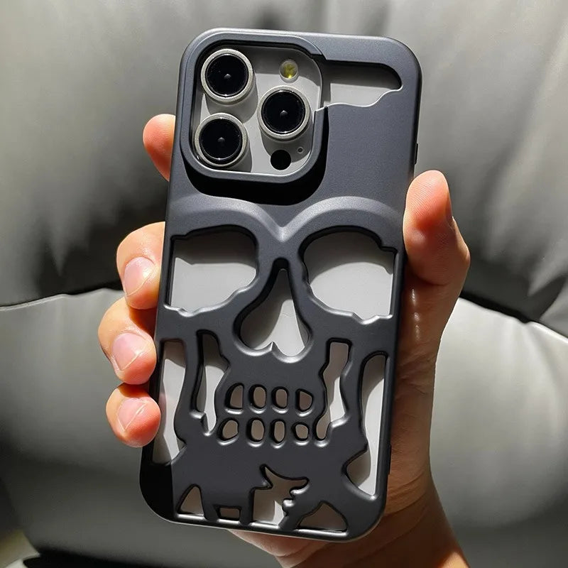 Case iPhone Caveira Vazada Metalizada