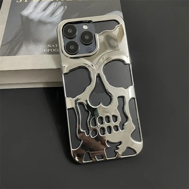 Case iPhone Caveira Vazada Metalizada