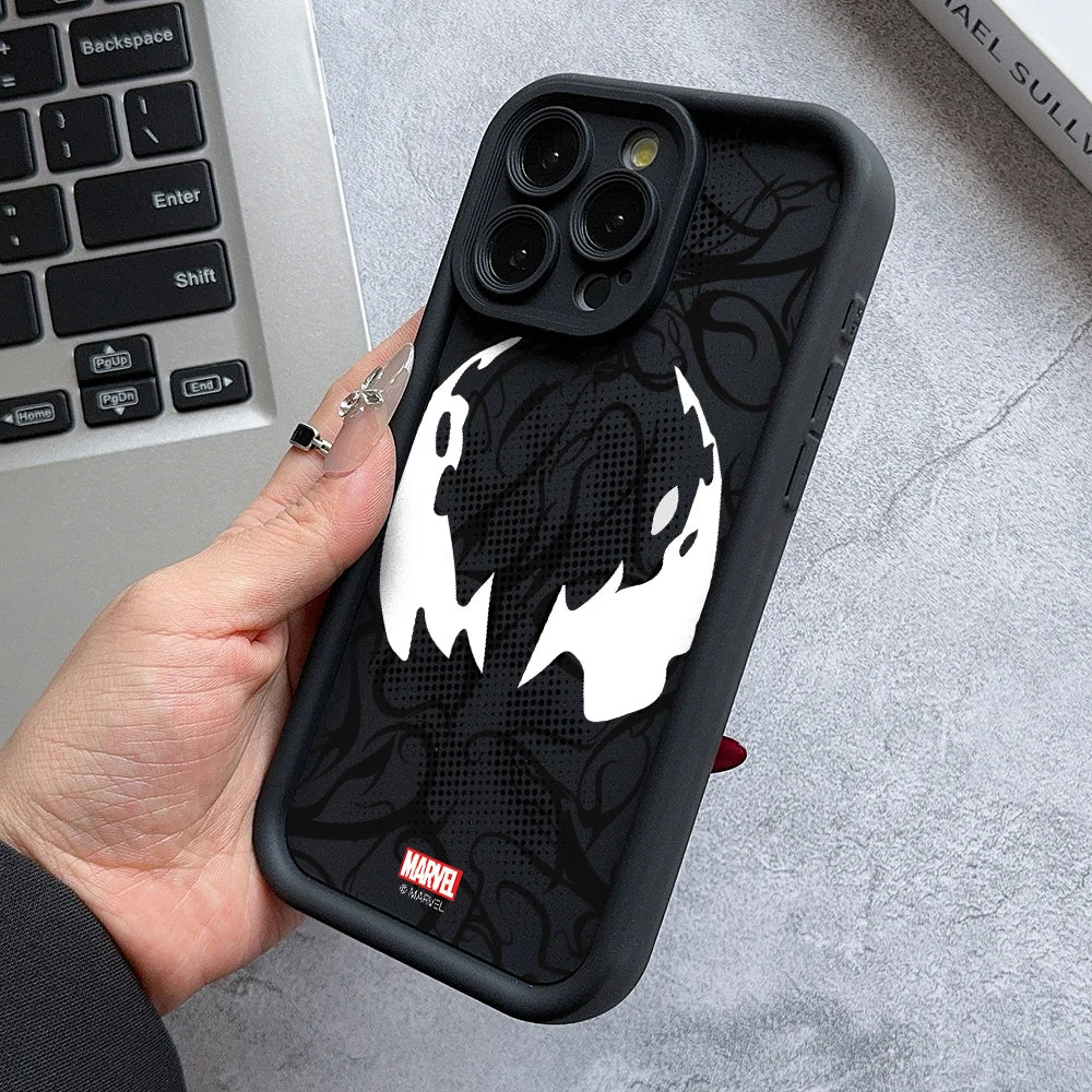 Case iPhone Venom e Spider-Man Silicone em TPU com Proteção de Lente