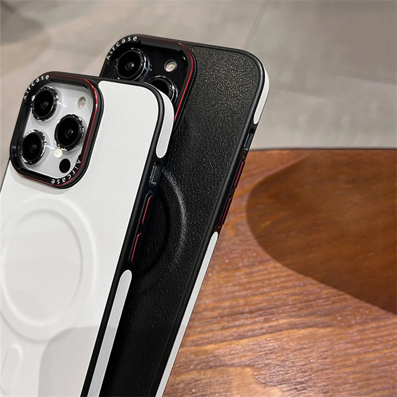 Case iPhone Luxo de Couro Fosco com MagSafe