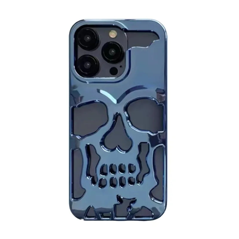 Case iPhone Caveira Vazada Metalizada