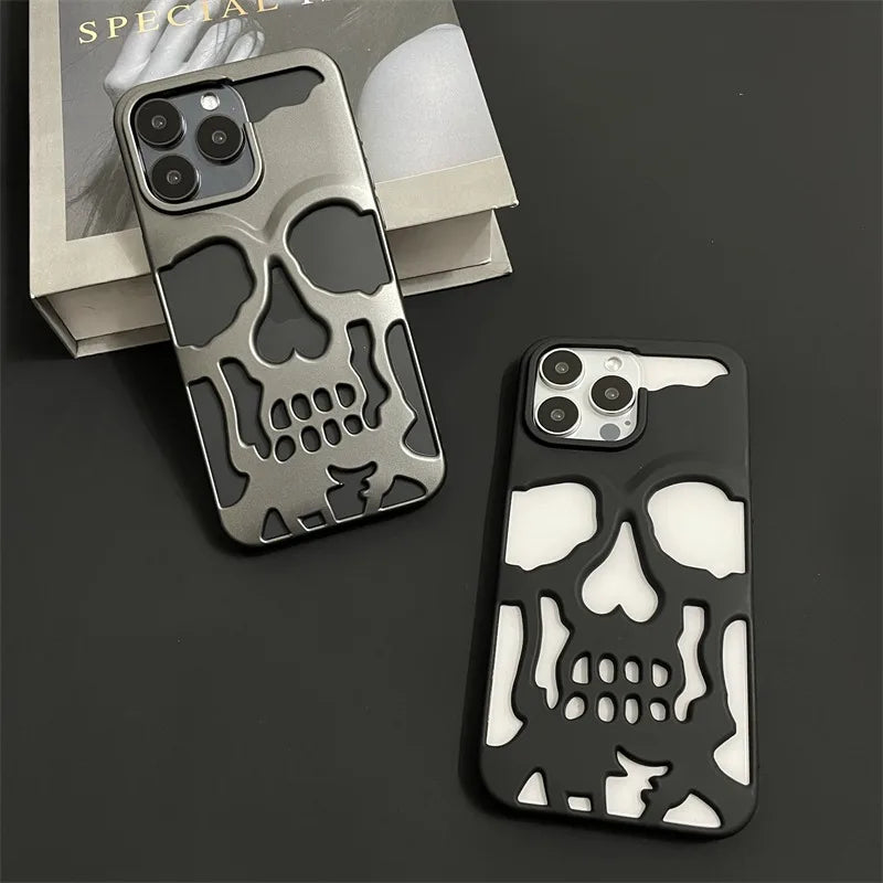 Case iPhone Caveira Vazada Metalizada