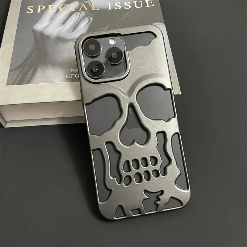 Case iPhone Caveira Vazada Metalizada