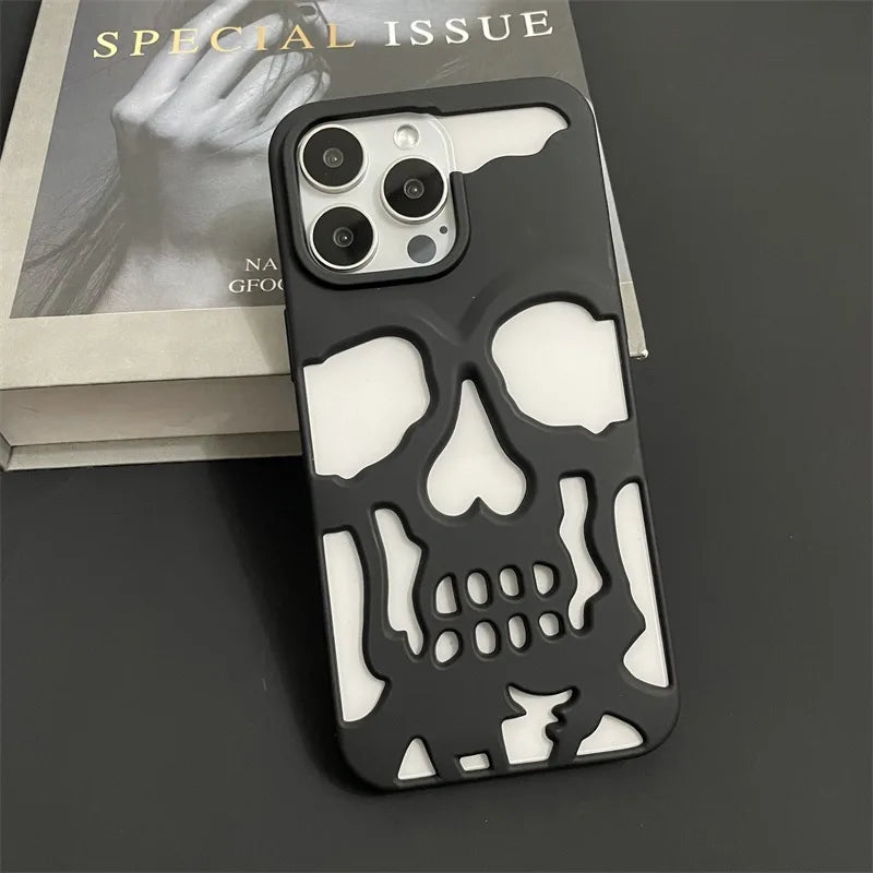Case iPhone Caveira Vazada Metalizada