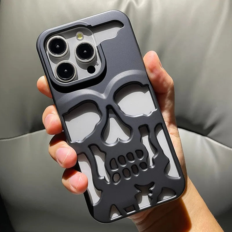 Case iPhone Caveira Vazada Metalizada
