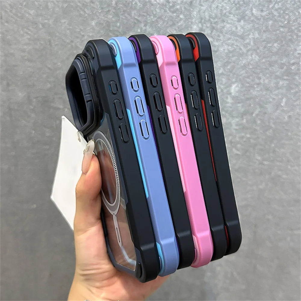 Case iPhone Bicolor com Proteção de Lente e MagSafe