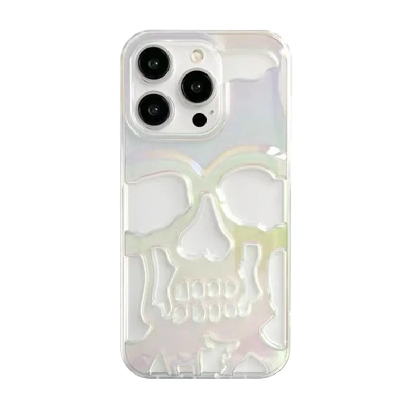 Case iPhone Caveira Vazada Metalizada