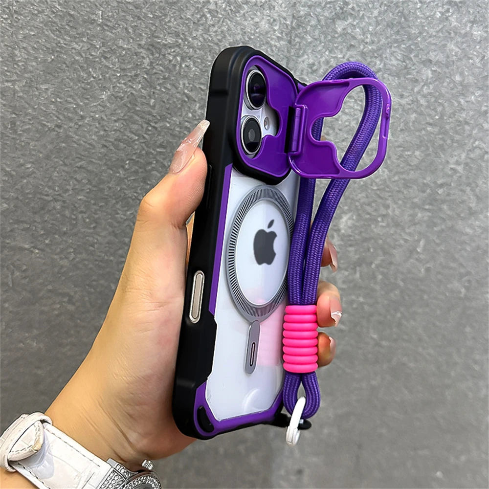 Case iPhone Armadura Candy com Suporte, Alça e MagSafe