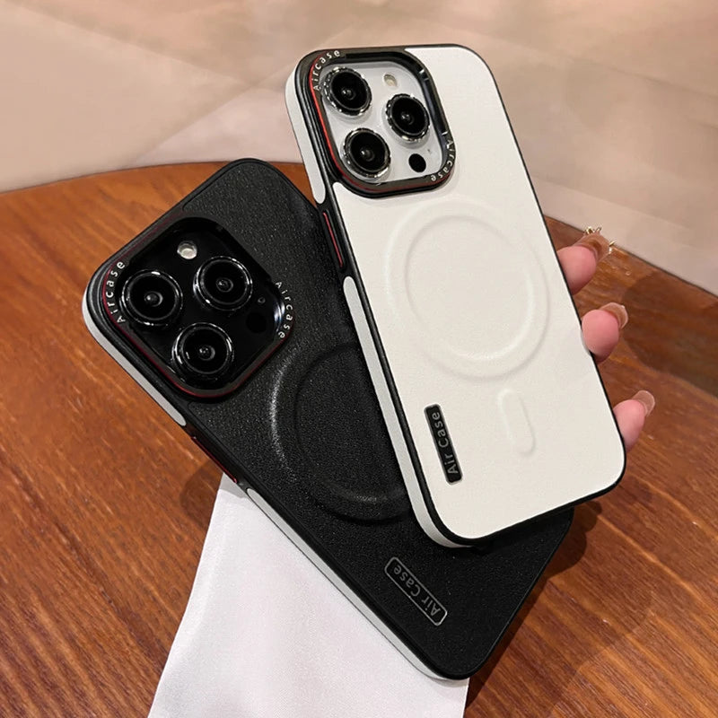 Case iPhone Luxo de Couro Fosco com MagSafe