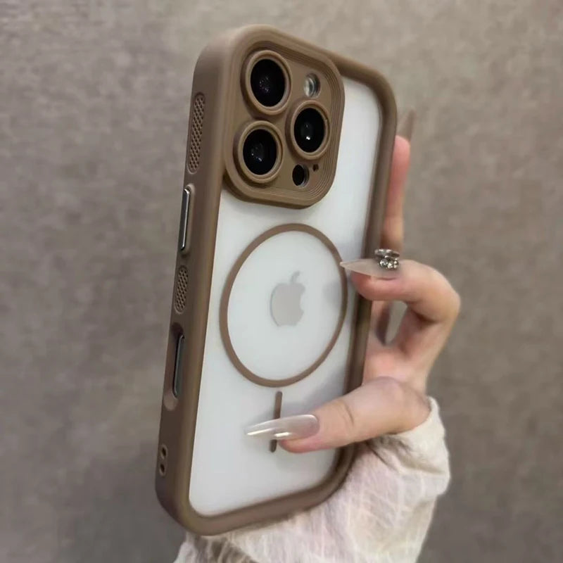 Case iPhone Transparente Fosca Anti-Impacto com MagSafe