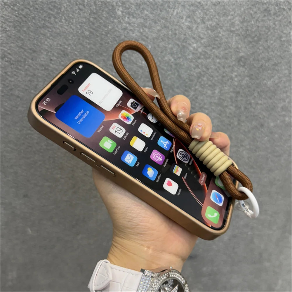 Casa iPhone Kevlar Luxo com MagSafe e Alça