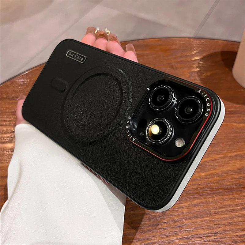 Case iPhone Luxo de Couro Fosco com MagSafe