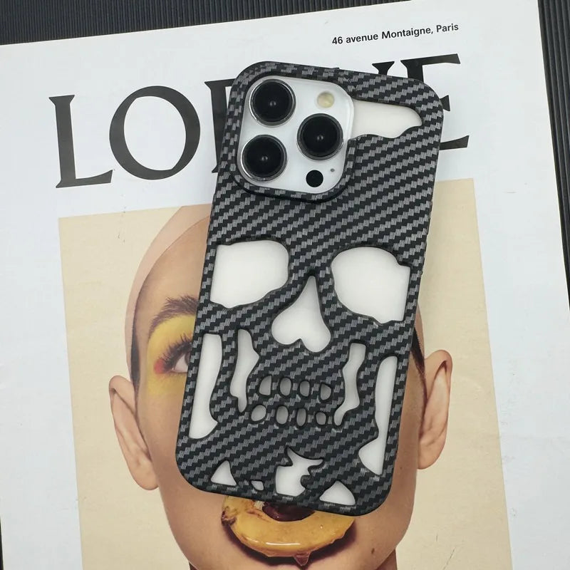 Case iPhone Caveira Vazada Metalizada
