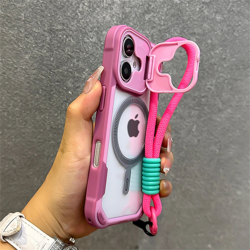 Case iPhone Armadura Candy com Suporte, Alça e MagSafe