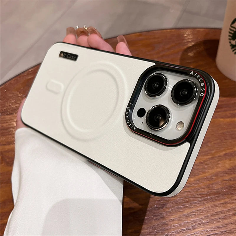 Case iPhone Luxo de Couro Fosco com MagSafe