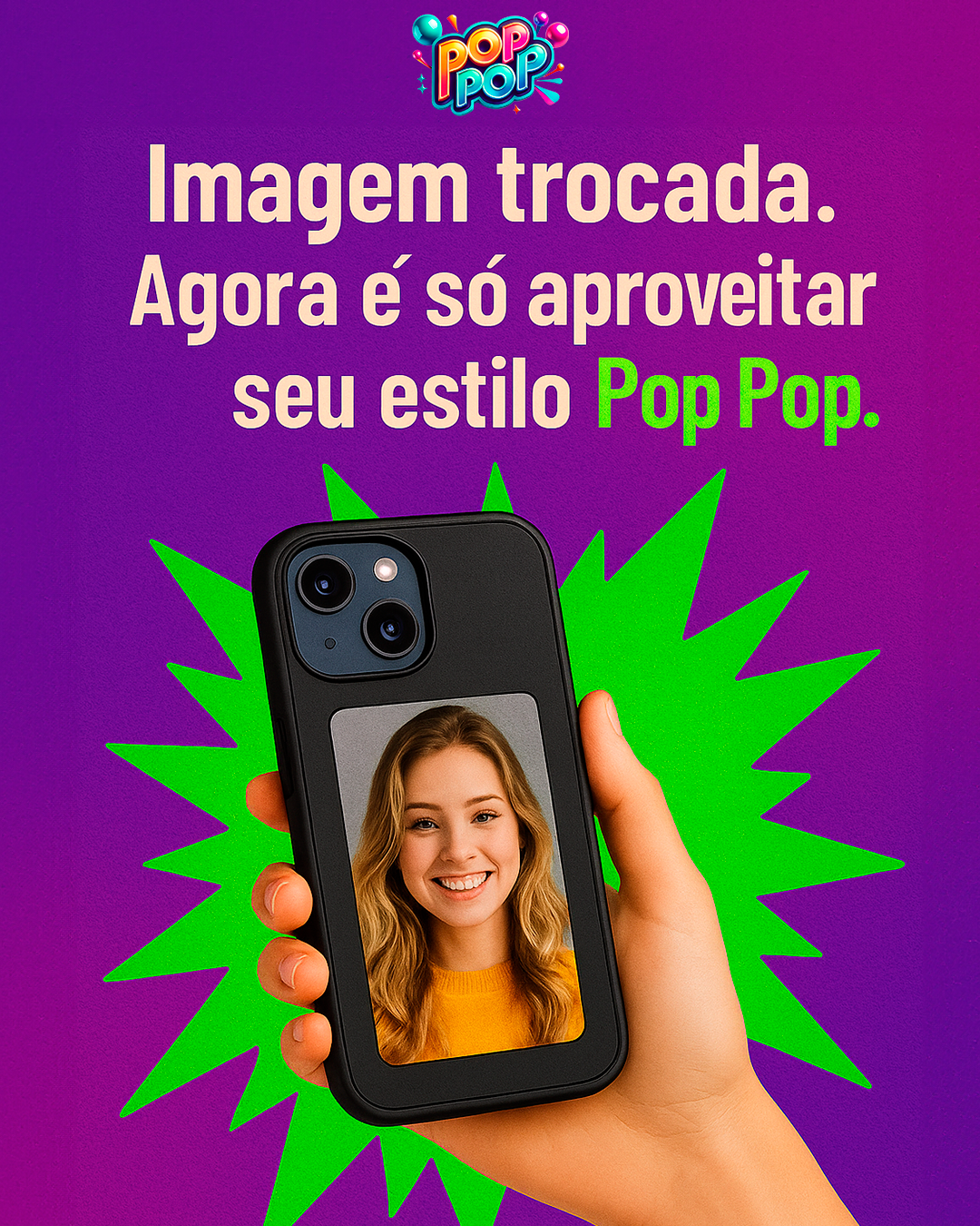 PopPop® e-Ink NFC – Mude a imagem da sua capinha com 1 toque (sem bateria!)