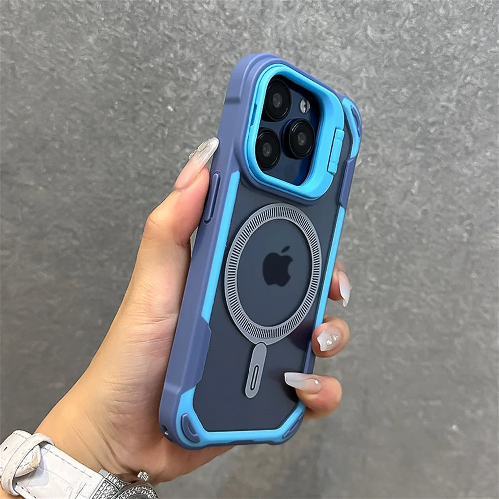Case iPhone Bicolor com Proteção de Lente e MagSafe
