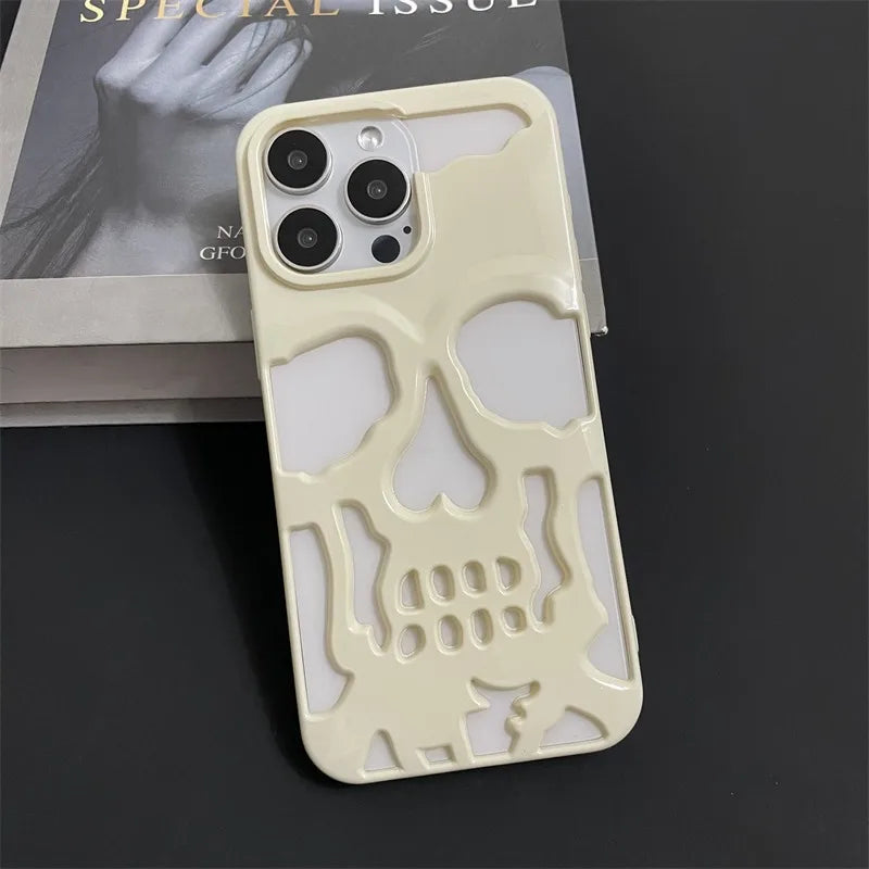 Case iPhone Caveira Vazada Metalizada