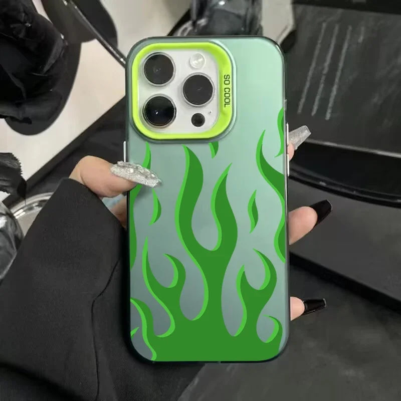Case iPhone com Estampa de Fogo Y2K
