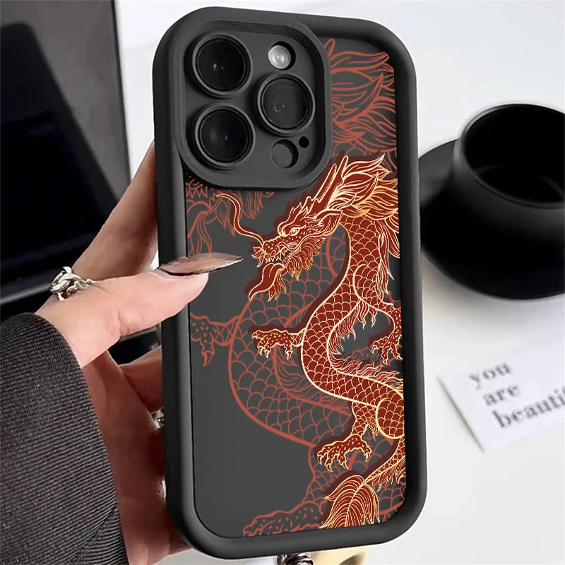 Case iPhone Dragão Oriental em Silicone TPU