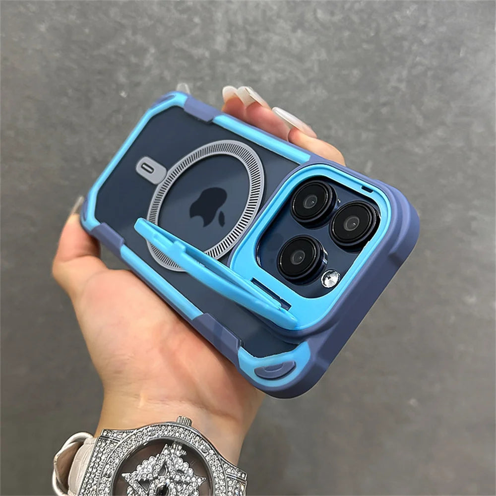 Case iPhone Bicolor com Proteção de Lente e MagSafe