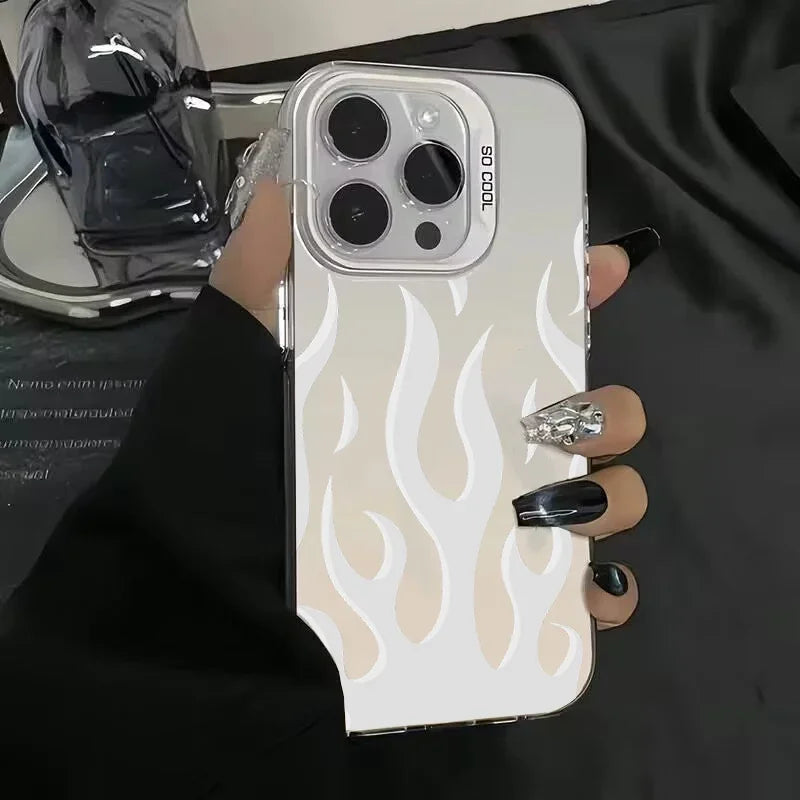 Case iPhone com Estampa de Fogo Y2K