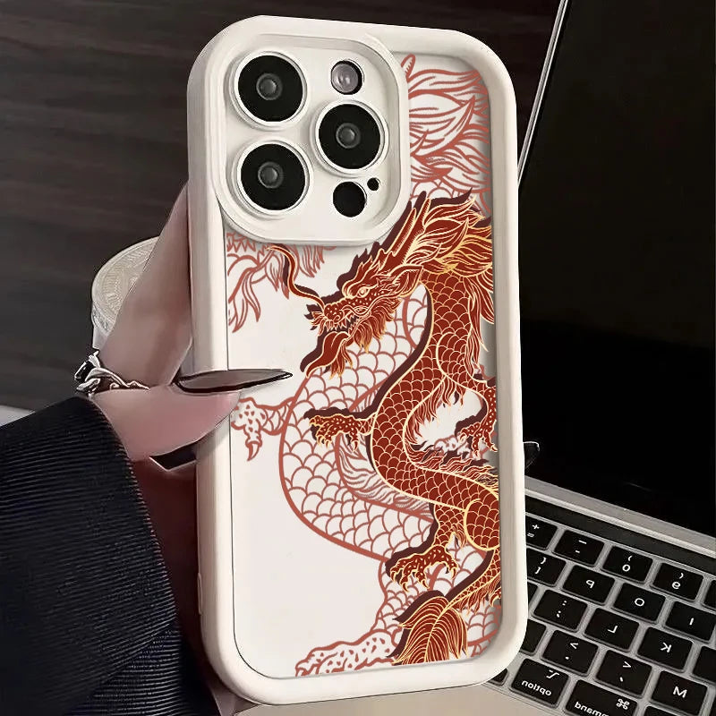 Case iPhone Dragão Oriental em Silicone TPU