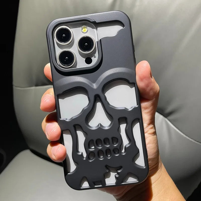 Case iPhone Caveira Vazada Metalizada