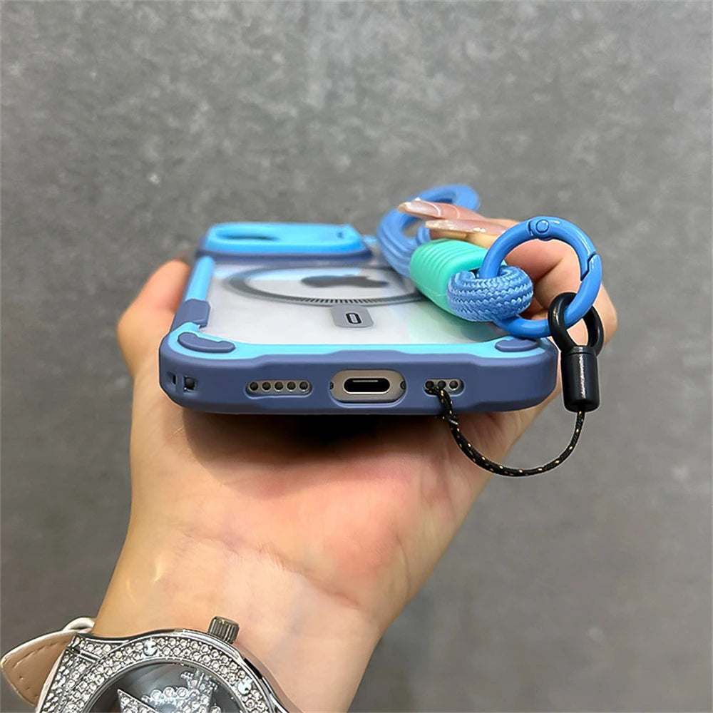 Case iPhone Armadura Candy com Suporte, Alça e MagSafe