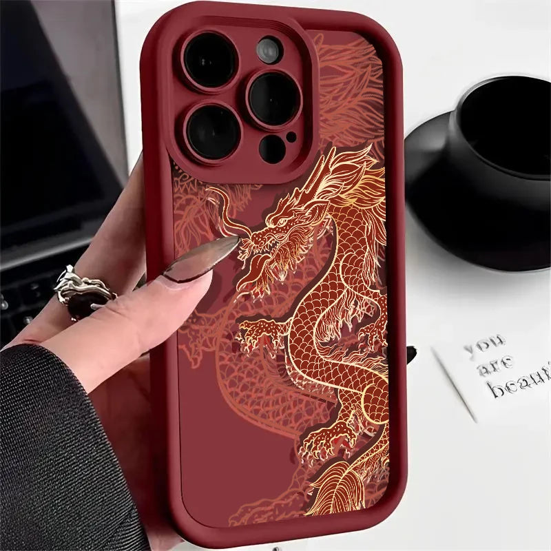 Case iPhone Dragão Oriental em Silicone TPU