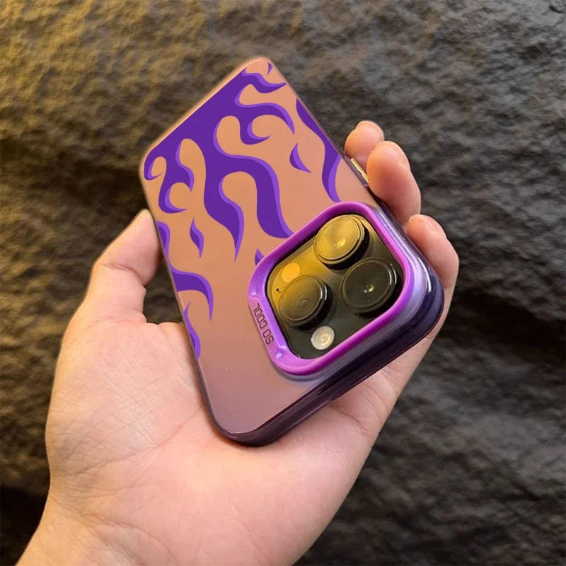 Case iPhone com Estampa de Fogo Y2K