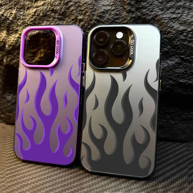 Case iPhone com Estampa de Fogo Y2K